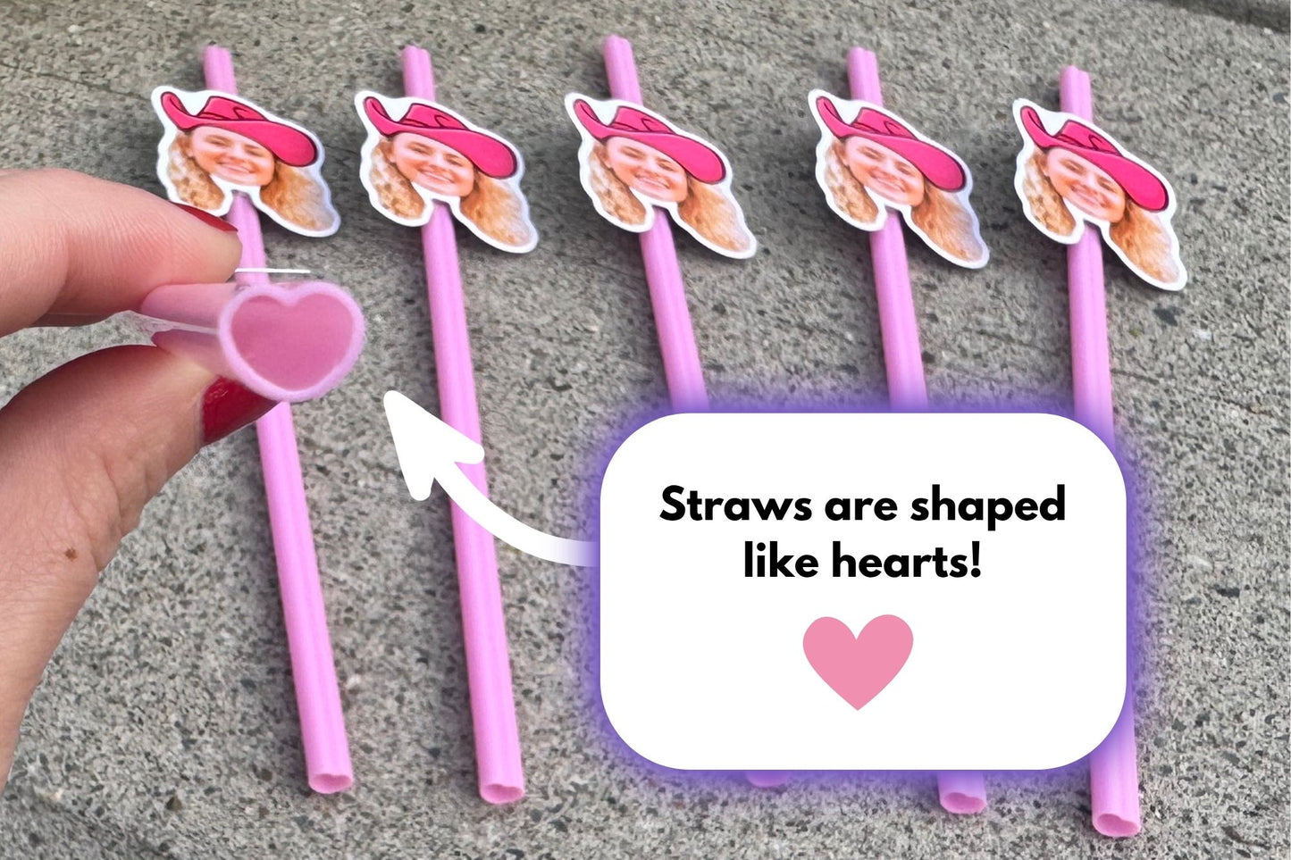 Cowgirl Heart Straws - Set of 12